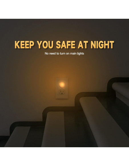 4 Pack Luz Nocturna LED Enchufable Alastech YNL-101WH3, Brillo Ajustable