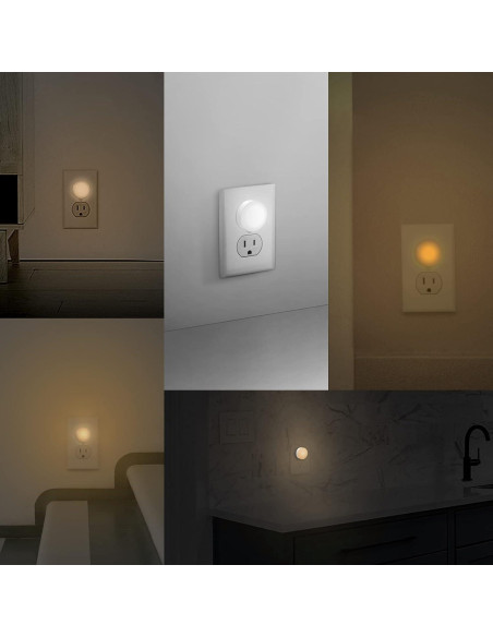 4 Pack Luz Nocturna LED Enchufable Alastech YNL-101WH3, Brillo Ajustable