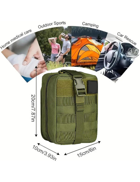 Kit de Primeros Auxilios Táctico Fozagoi IFAK 21.88x16.68cm