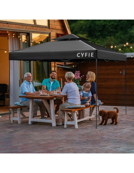 Carpa Plegable 10x10 Cyfie Impermeable con Pared Lateral