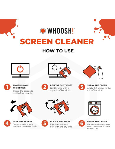 Limpiador de Pantalla WHOOSH! Duo - 100 ml + 9 ml con Paños