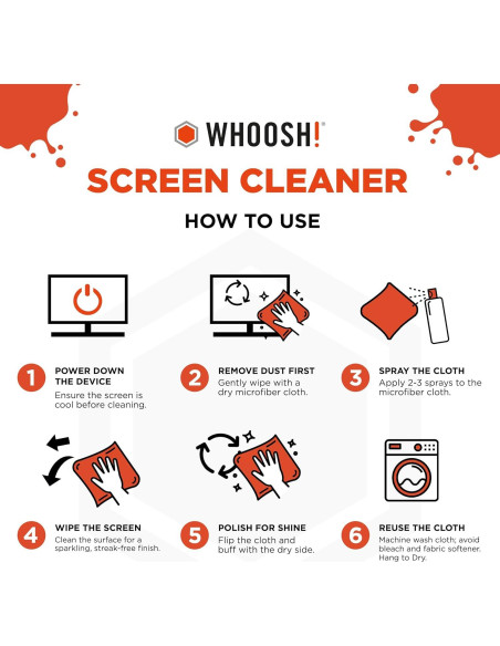 Limpiador de Pantalla WHOOSH! Duo - 100 ml + 9 ml con Paños