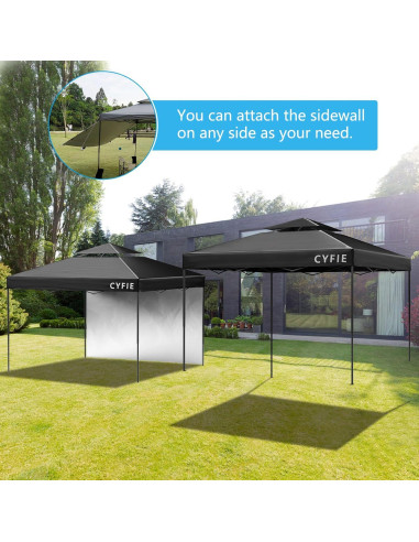 Carpa Plegable 10x10 Cyfie Impermeable con Pared Lateral
