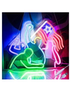 Luz LED Neon Donald Trum Lucha 36.83x32cm Decoración