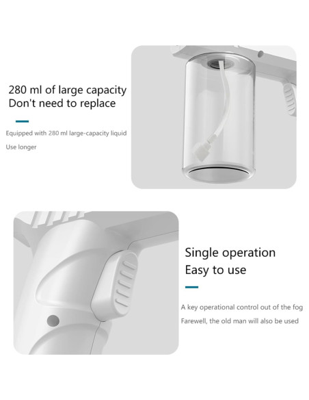 Atomizador Nano de Mano BEBESIRI Blanco 280ml Carga Inalámbrica