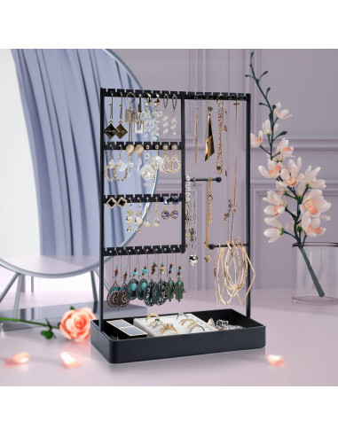 Organizador de Joyería PiQi-Grecge Negro 4 Niveles Metal
