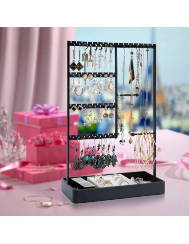 Organizador de Joyería PiQi-Grecge Negro 4 Niveles Metal