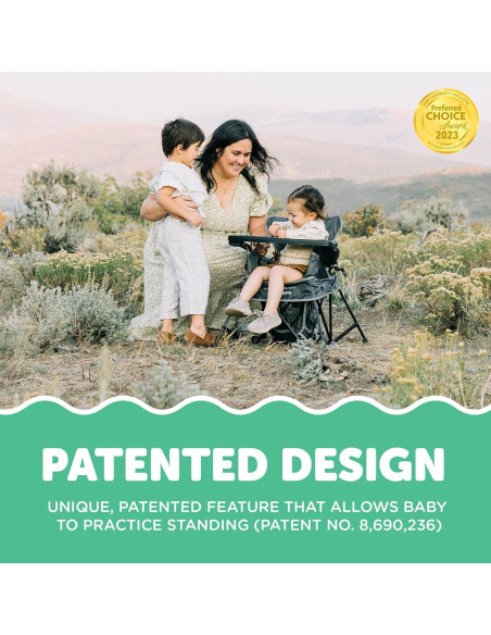 Silla Portátil Baby Delight Venture Gris con Capota Solar