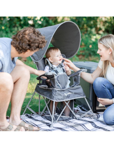 Silla Portátil Baby Delight Venture Gris con Capota Solar
