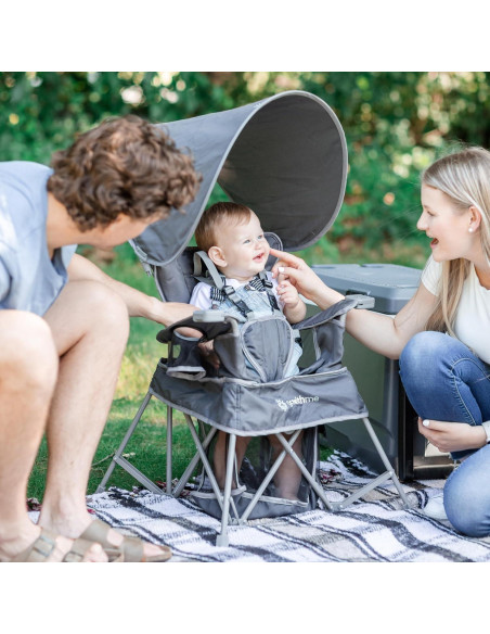 Silla Portátil Baby Delight Venture Gris con Capota Solar