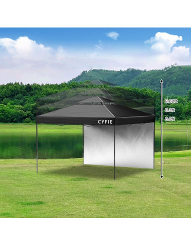 Carpa Plegable 10x10 Cyfie Impermeable con Pared Lateral