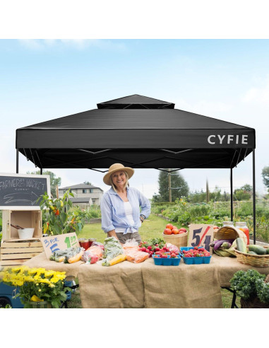 Carpa Plegable 10x10 Cyfie Impermeable con Pared Lateral