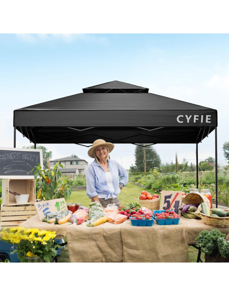 Carpa Plegable 10x10 Cyfie Impermeable con Pared Lateral