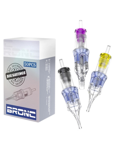 Agujas de Cartucho de Tatuaje BRONC 50pcs Mixtas 0.30mm