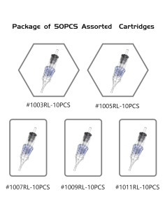 Agujas de Cartucho de Tatuaje BRONC 50pcs Mixtas 0.30mm 2
