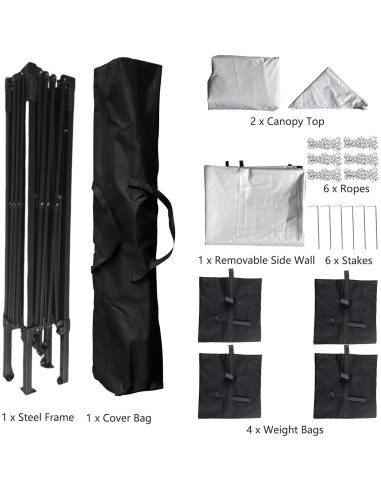 Carpa Plegable 10x10 Cyfie Impermeable con Pared Lateral