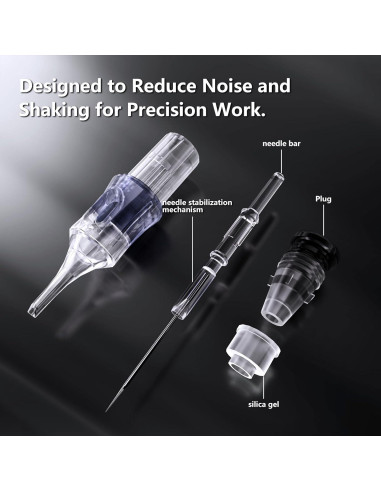 Agujas de Cartucho de Tatuaje BRONC 50pcs Mixtas 0.30mm