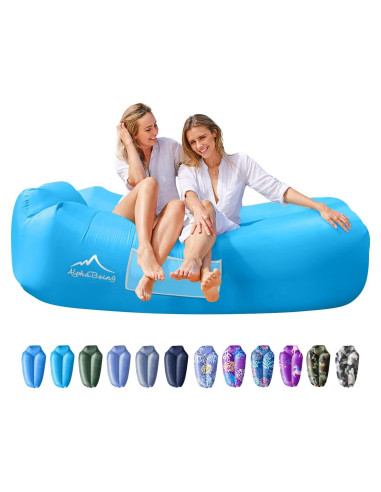 Sofá Inflable AlphaBeing Azul Aqua 295kg para Playa y Camping