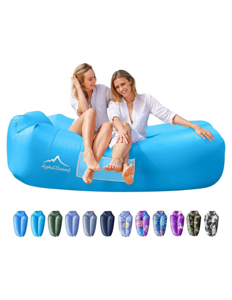 Sofá Inflable AlphaBeing Azul Aqua 295kg para Playa y Camping