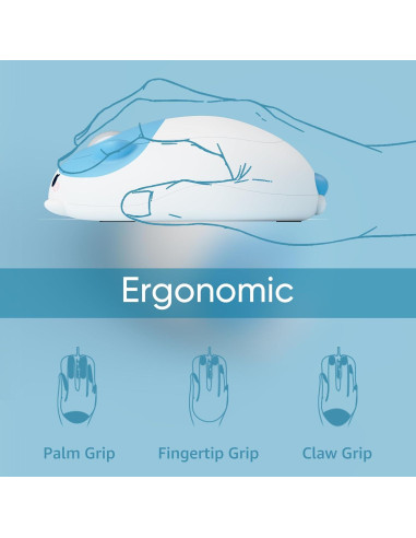 Ratón Inalámbrico para Juegos Akko Gato Azul y Blanco 2.4GHz
