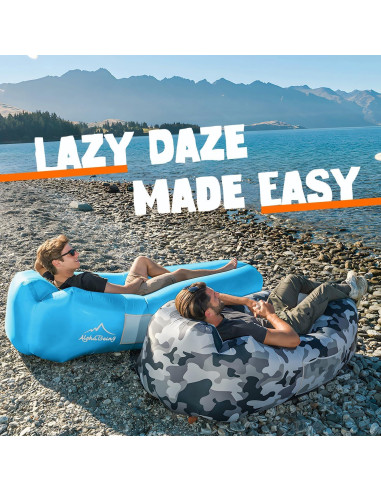 Sofá Inflable AlphaBeing Azul Aqua 295kg para Playa y Camping