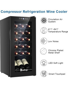 Enfriador de Vino Winado 18 Botellas Control Digital 52L 2