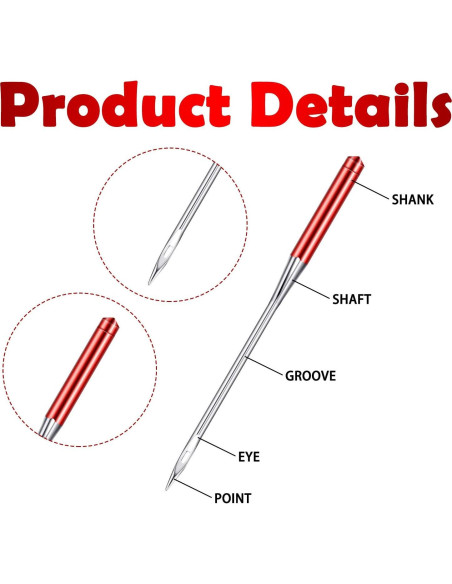 Agujas de Máquina de Coser WILLBOND 30 Pcs Punta Regular