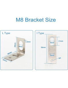 Soporte de Hierro Tipo I y L M8 M12 M18 para Sensor Inductivo 2