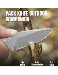 Cuchillo Fijo Kizer Muskrat D2 8cm Mango G10 Negro EDC 2