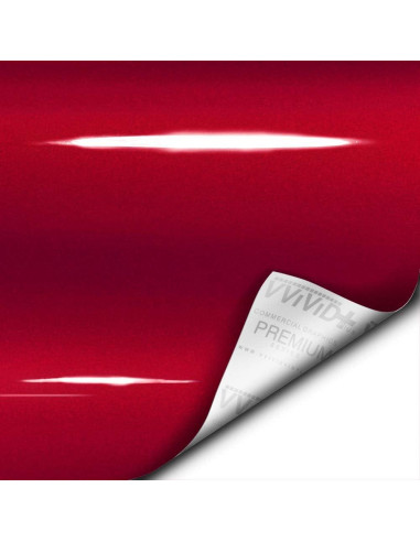 Vinilo para Envoltura de Auto VViViD Ultra Gloss Rojo 0.3m x 1.5m
