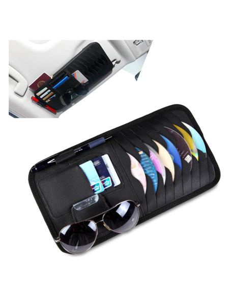 Estuche Organizador de Visera para CD icykale Negro 1 PC