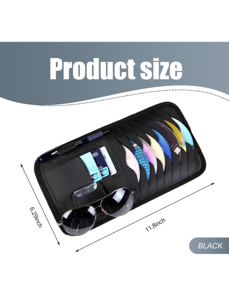 Estuche Organizador de Visera para CD icykale Negro 1 PC
