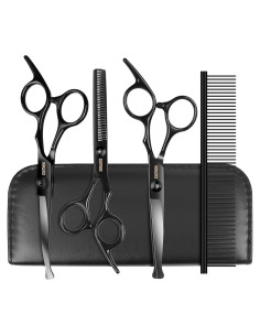 Kit de Tijeras para Acicalar Perros GEMEK 5 en 1 con Puntas Redondeadas