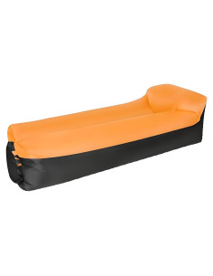 Sofá Inflable Jovrain Air Lounger Naranja y Negro 177.8x61cm