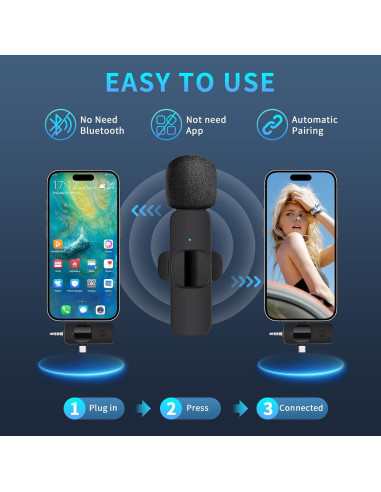 Micrófono Lavalier Inalámbrico SIKAIN K5 con Reducción de Ruido