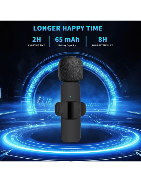 Micrófono Lavalier Inalámbrico SIKAIN K5 con Reducción de Ruido Micrófono Lavalier Inalámbrico SIKAIN K5 con Reducción de Ruido