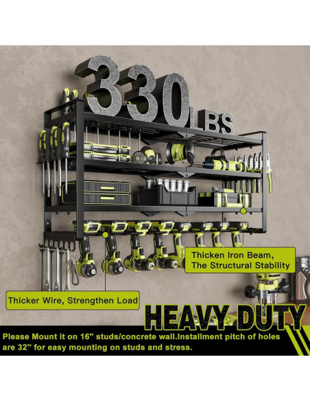 Organizador de Herramientas Montaje en Pared NattyDot Negro