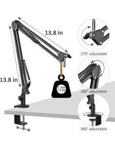 Brazo de Micrófono Ajustable Rigych para Razer Seiren Mini V2 V3 2