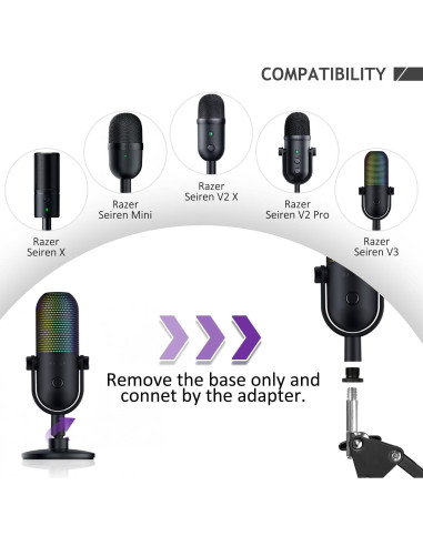 Brazo de Micrófono Ajustable Rigych para Razer Seiren Mini V2 V3