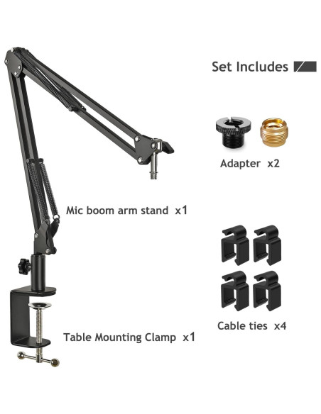 Brazo de Micrófono Ajustable Rigych para Razer Seiren Mini V2 V3