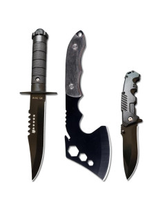 Juego de Hacha y Cuchillo DOOM BLADE para Camping 3 Piezas
