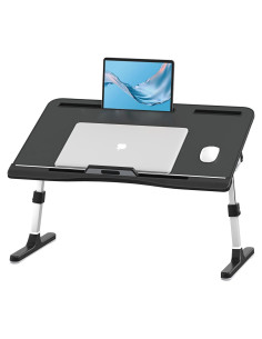 Mesa de bandeja para cama KLEAR ajustable negra 60x34cm