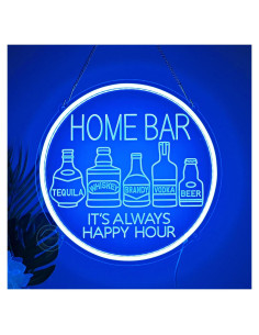 Luz de Neón Britrio Botella de Cerveza Azul 30x30cm USB