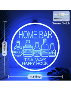 Luz de Neón Britrio Botella de Cerveza Azul 30x30cm USB 2