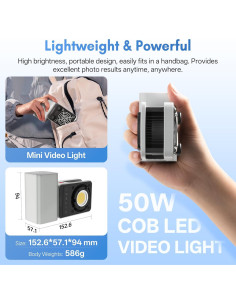 ZHIYUN CX50 Luz de Video LED 50W Bi-Color 2700K-6500K 2