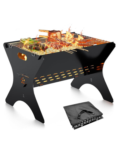 Parrilla de Camping Bearfire FR18 Plegable Carbón 40x31x28cm
