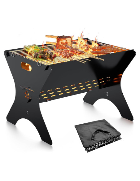 Parrilla de Camping Bearfire FR18 Plegable Carbón 40x31x28cm