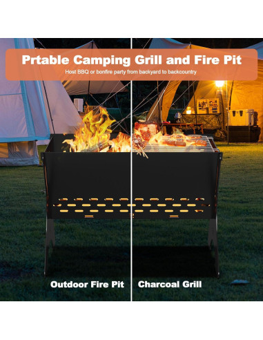 Parrilla de Camping Bearfire FR18 Plegable Carbón 40x31x28cm