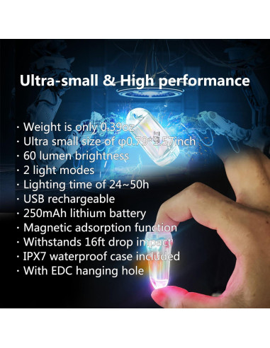 Linterna LED Mini DOKEEP GD2 USB Recargable 7 Colores