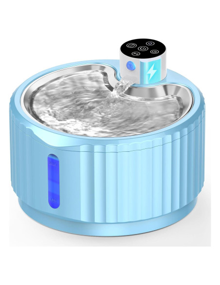 Fuente de Agua Inalámbrica para Gatos JEERAMIA 2.8L Azul